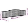 vidaXL Συρματοκιβώτια Τοξωτά 3 τεμ. 400x30x80/100 εκ. Γαλβαν. Ατσάλι
