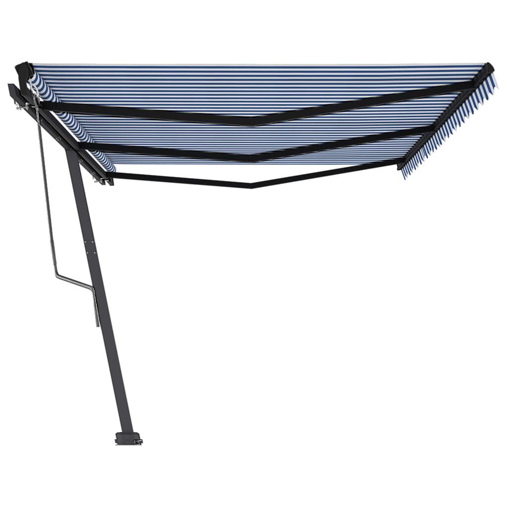 vidaXL Τέντα Αυτόματη Ανεξάρτητη Μπλε/Λευκό 600 x 350 εκ.