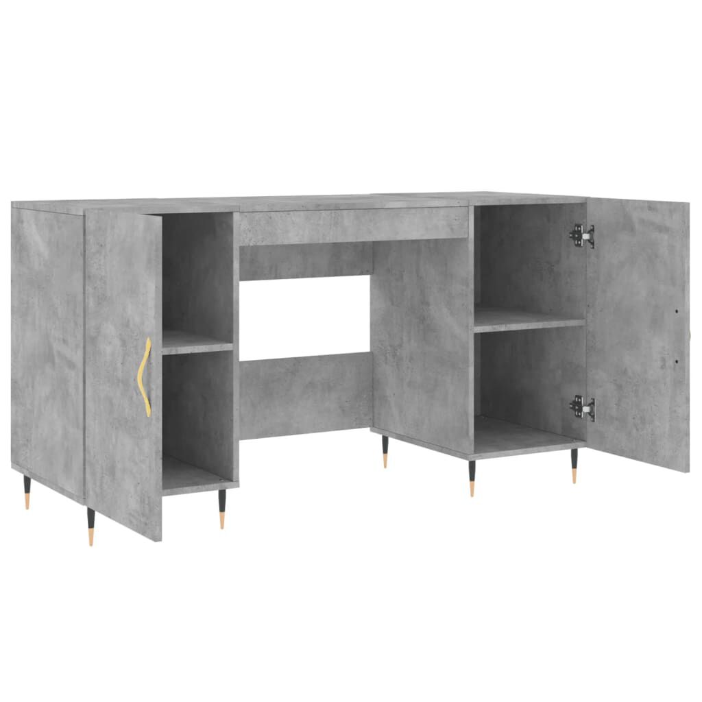vidaXL Γραφείο Γκρι Σκυροδέματος 140 x 50 x 75 εκ. από Επεξεργ. Ξύλο