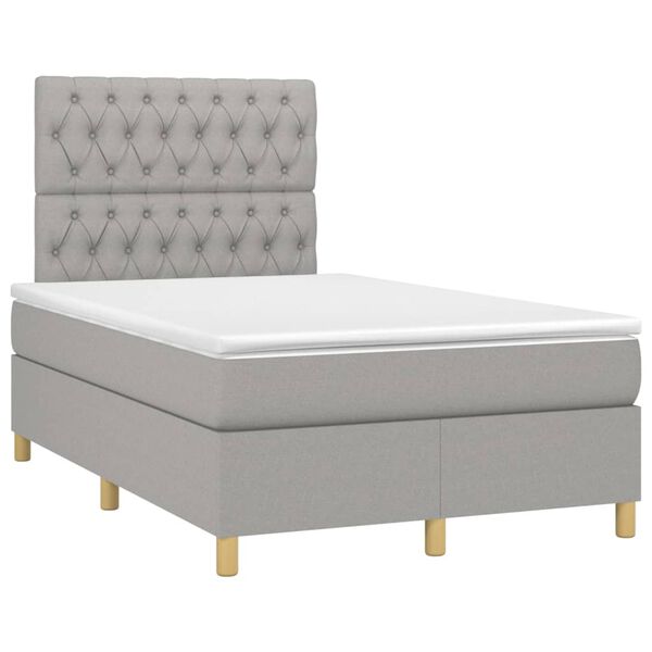vidaXL &Kappa;&rho;&epsilon;&beta;ά&tau;&iota; Boxspring &mu;&epsilon; &Sigma;&tau;&rho;ώ&mu;&alpha; & LED &Alpha;&nu;.&Gamma;&kappa;&rho;&iota; 120x200 &epsilon;&kappa; &Upsilon;&phi;&alpha;&sigma;&mu;ά&tau;&iota;&nu;&omicron;