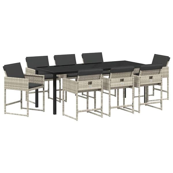 vidaXL &Sigma;έ&tau; &phi;&alpha;&gamma;&eta;&tau;&omicron;ύ &gamma;&iota;&alpha; &kappa;ή&pi;&omicron; 9 pcs &Alpha;&nu;&omicron;&iota;&chi;&tau;ό &gamma;&kappa;&rho;&iota; &sigma;&upsilon;&nu;&theta;&epsilon;&tau;&iota;&kappa;ό &rho;&alpha;&tau;ά&nu;