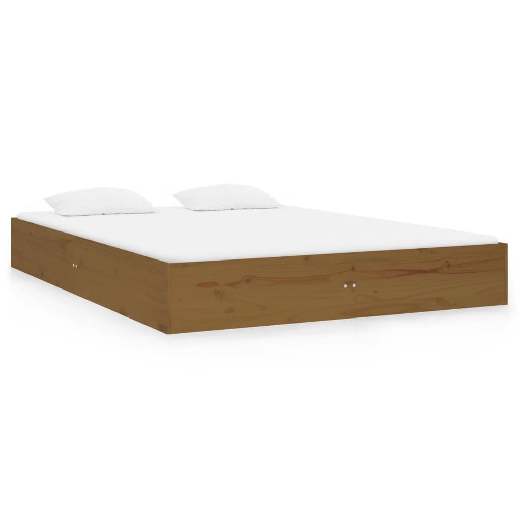 vidaXL Πλαίσιο Κρεβατιού Μελί 135 x 190 εκ Ξύλο Πεύκου Double