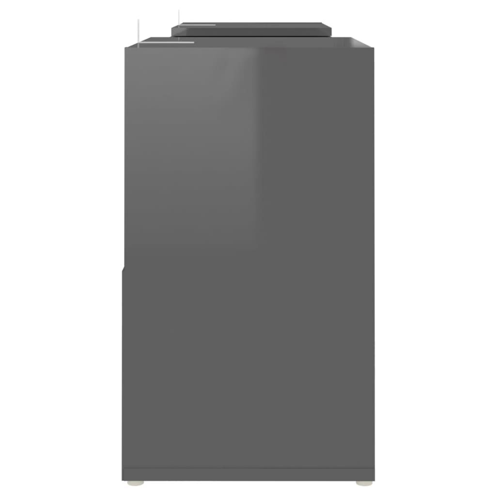 vidaXL Έπιπλο Τηλεόρασης Γυαλ. Γκρι 104 x 30 x 52 εκ. από Επεξ. Ξύλο