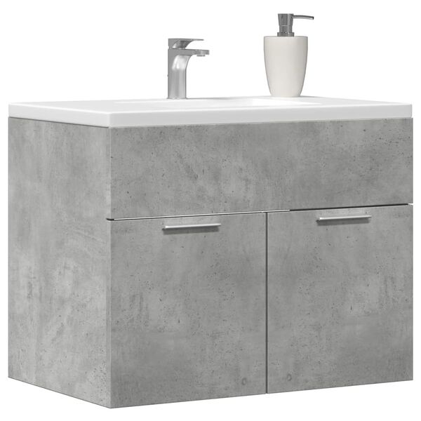 vidaXL Ντουλάπι Νιπτήρα Γκρι Σκυροδέματος 60x38,5x46 εκ. Επεξ. Ξύλο