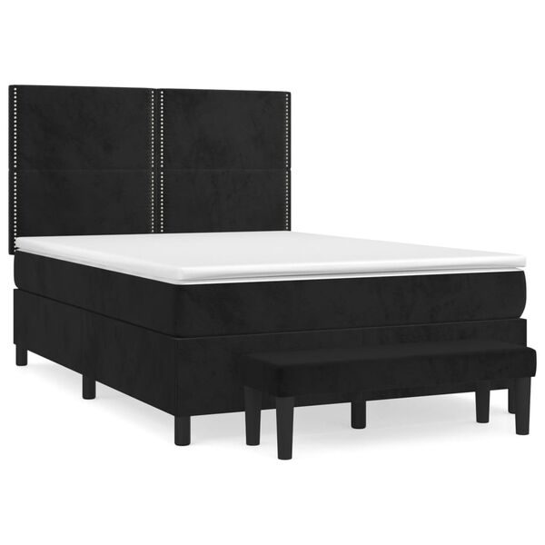 vidaXL &Kappa;&rho;&epsilon;&beta;ά&tau;&iota; Boxspring &mu;&epsilon; &Sigma;&tau;&rho;ώ&mu;&alpha; &Mu;&alpha;ύ&rho;&omicron; 140x190 &epsilon;&kappa;. &Beta;&epsilon;&lambda;&omicron;ύ&delta;&iota;&nu;&omicron;