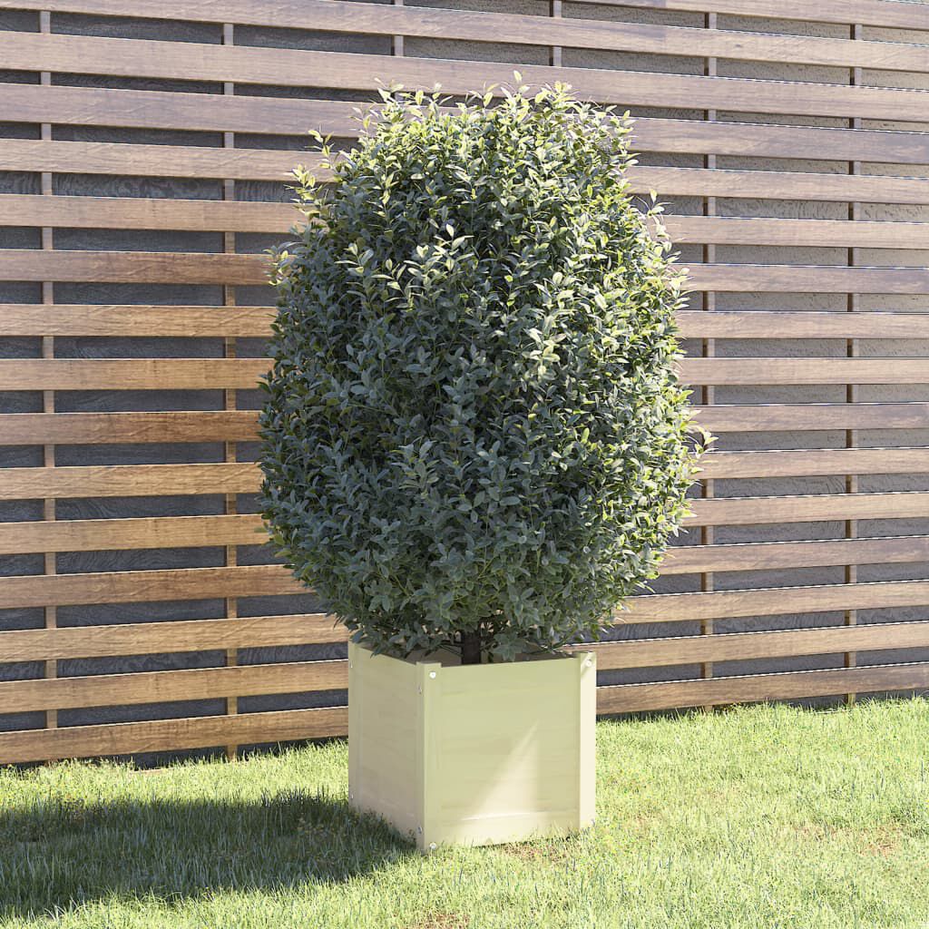 vidaXL Ζαρντινιέρα Λευκή 40 x 40 x 40 εκ. από Μασίφ Ξύλο Πεύκου