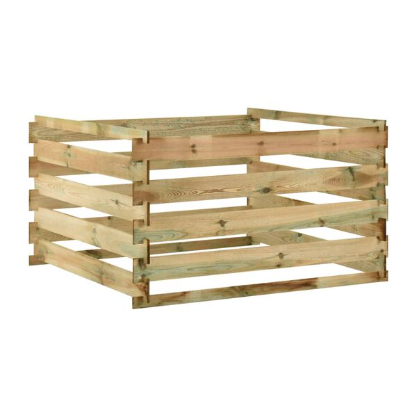 vidaXL Κομποστοποιητής με Σανίδες 120x120x70 εκ. Εμποτισμ. Ξύλο Πεύκου