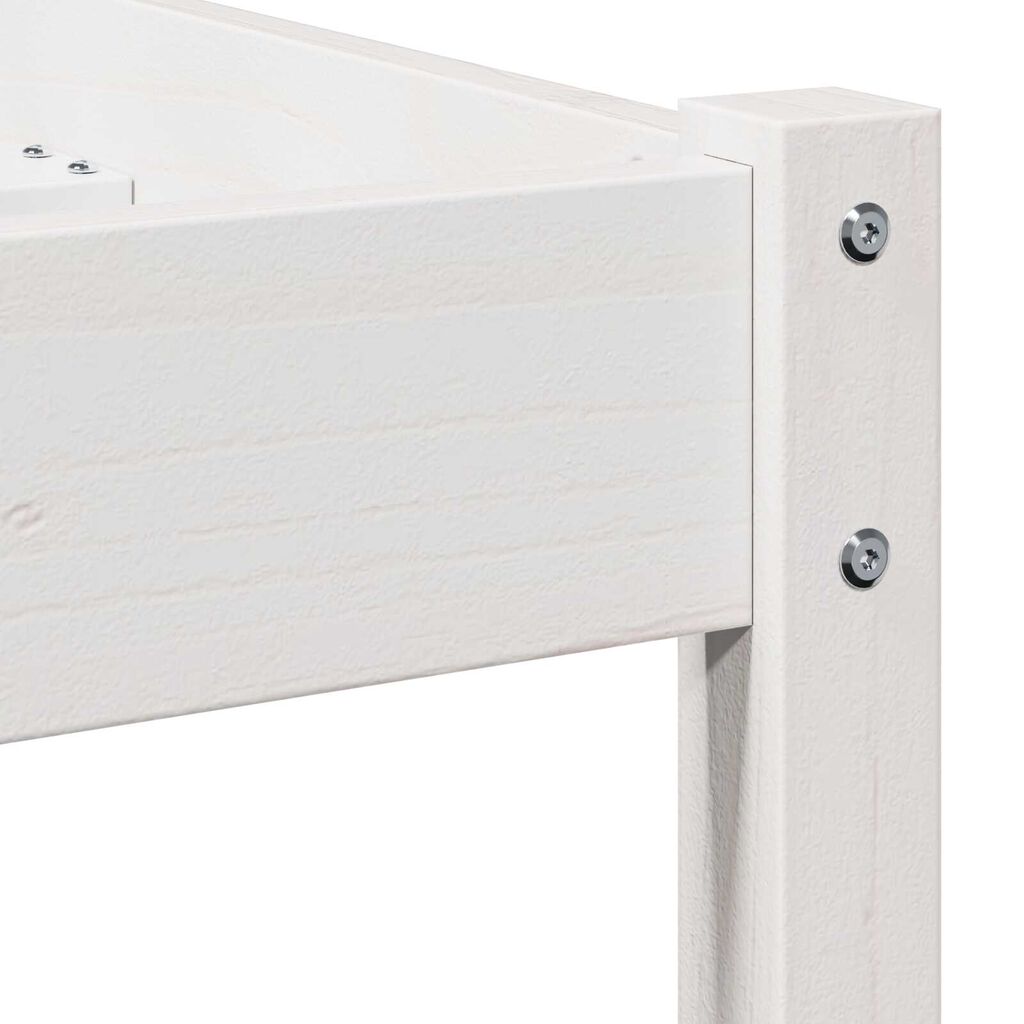vidaXL Κρεβάτι με κεφαλάρι Λευκό 220 x 80 εκ Μασίφ ξύλο πεύκου