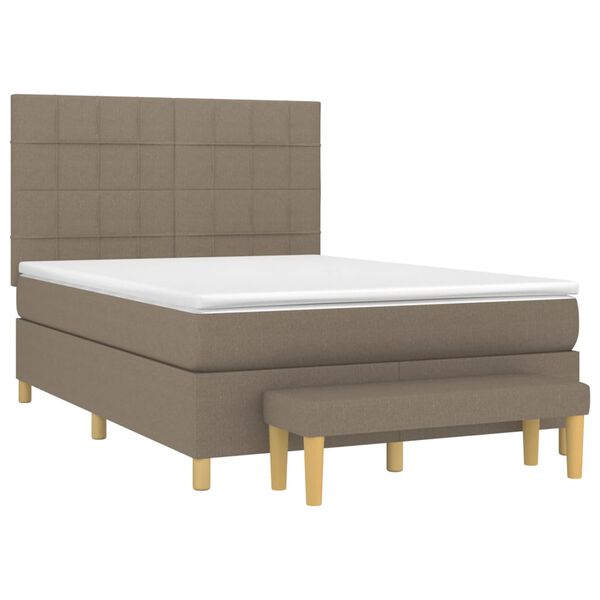 vidaXL &Kappa;&rho;&epsilon;&beta;ά&tau;&iota; Boxspring &mu;&epsilon; &Sigma;&tau;&rho;ώ&mu;&alpha; Taupe 140x200 &epsilon;&kappa;. &Upsilon;&phi;&alpha;&sigma;&mu;ά&tau;&iota;&nu;&omicron;