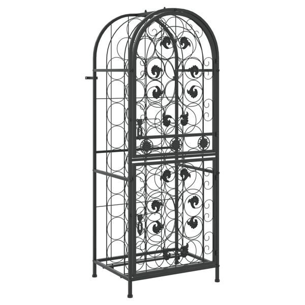 vidaXL Ραφιέρα Κρασιών 41 Μπουκ. Μαύρη 45x36x120 εκ. Σφυρήλατο Σίδερο