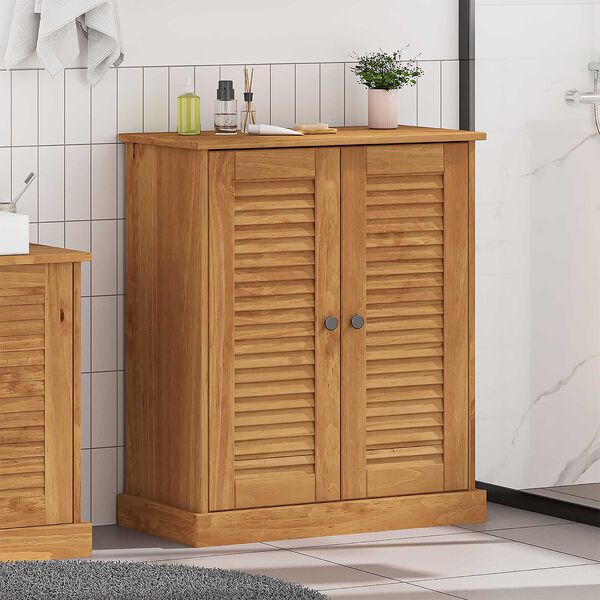 vidaXL Ντουλάπι Μπάνιου καφέ μελί 68 x 34 x 80 εκ Μασίφ ξύλο πεύκου