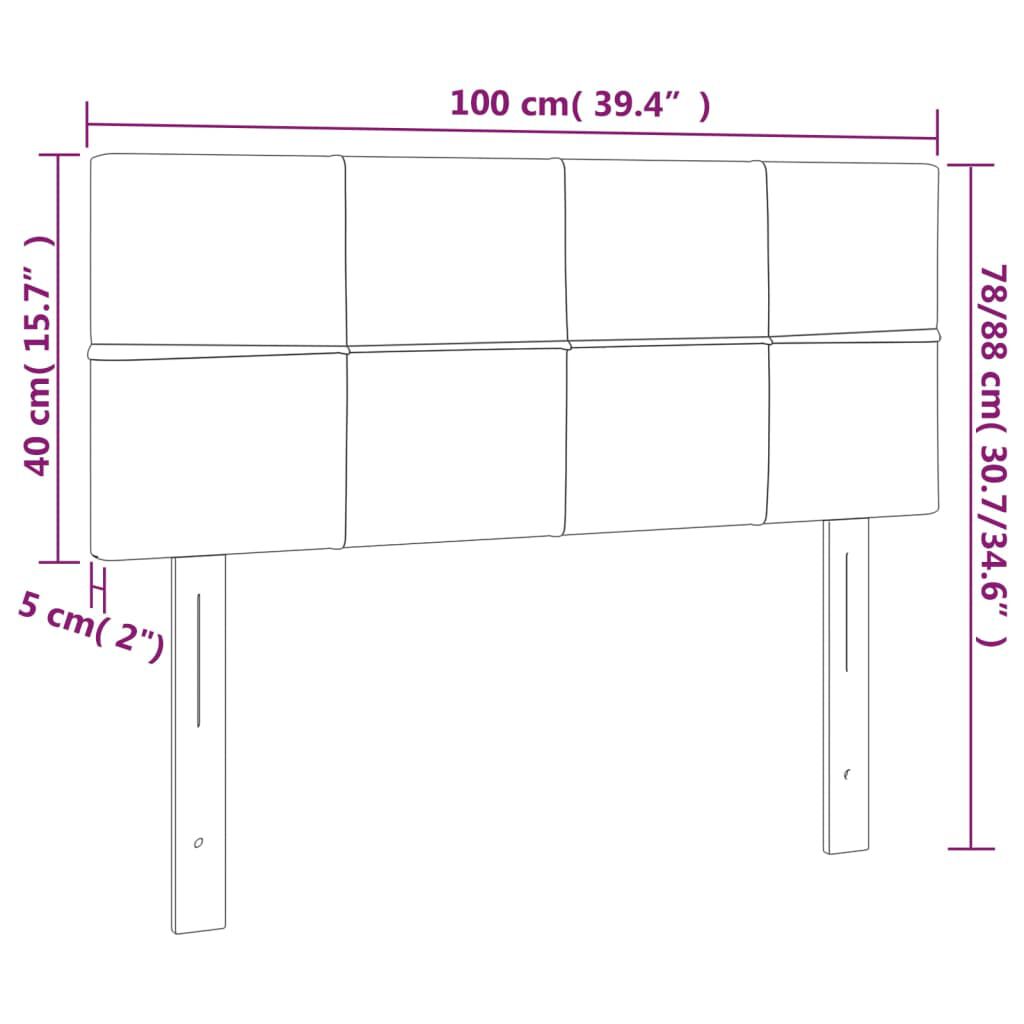 vidaXL Κεφαλάρι Κρεβατιού Κρεμ 100x5x78/88 εκ. Υφασμάτινο