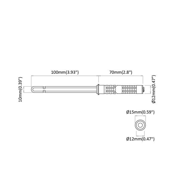 vidaXL Βραχίονες αιωρούμενου ραφιού 12 pcs Καφέ Ø10 x 170 mm Ατσάλι