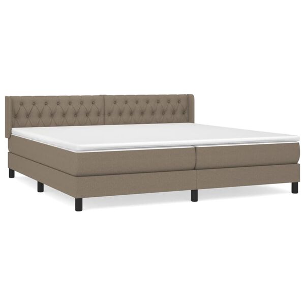 vidaXL &Kappa;&rho;&epsilon;&beta;ά&tau;&iota; Boxspring &mu;&epsilon; &Sigma;&tau;&rho;ώ&mu;&alpha; Taupe 200x200 &epsilon;&kappa;. &Upsilon;&phi;&alpha;&sigma;&mu;ά&tau;&iota;&nu;&omicron;