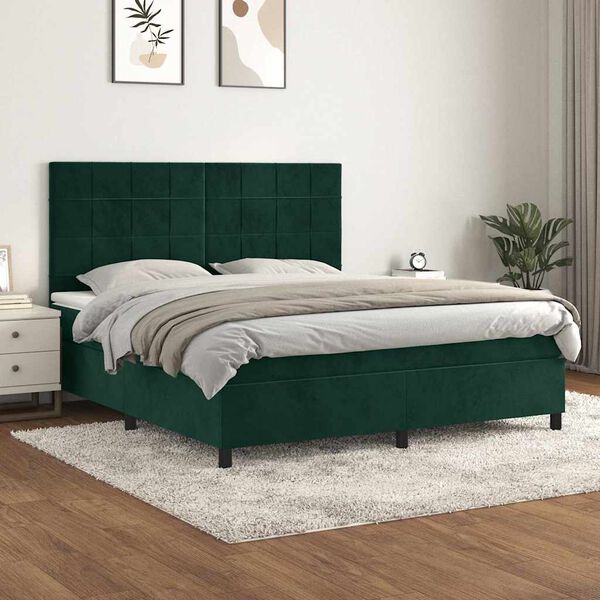 vidaXL &Kappa;&rho;&epsilon;&beta;ά&tau;&iota; Boxspring &mu;&epsilon; &Sigma;&tau;&rho;ώ&mu;&alpha; &Sigma;&kappa;&omicron;ύ&rho;&omicron; &Pi;&rho;ά&sigma;&iota;&nu;&omicron; 180x200&epsilon;&kappa;. &Beta;&epsilon;&lambda;&omicron;ύ&delta;&iota;&nu;&omicron;