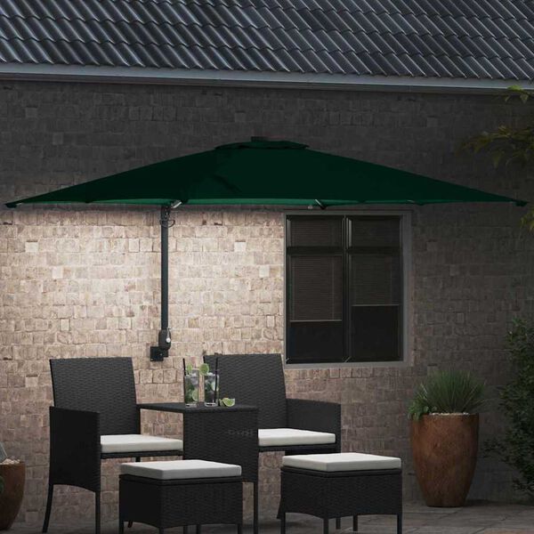 vidaXL Ομπρέλα Κήπου Πράσινο 248.5 x 247.5 x 160 εκ. ύφασμα