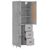 vidaXL Ντουλάπι Γκρι Σκυροδέματος 69,5x34x180 εκ. Επεξεργασμένο Ξύλο