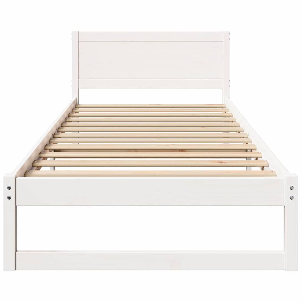 vidaXL Σκελετός Κρεβατιού Λευκό 100 x 200 cm Μασίφ ξύλο πεύκου