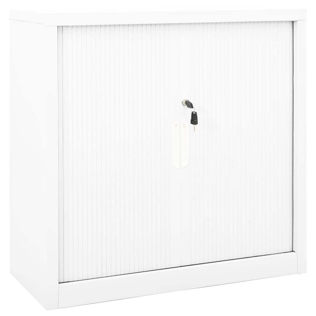 vidaXL Ντουλάπι με Συρόμενη Πόρτα Λευκό 90 x 40 x 90 εκ. Ατσάλινο