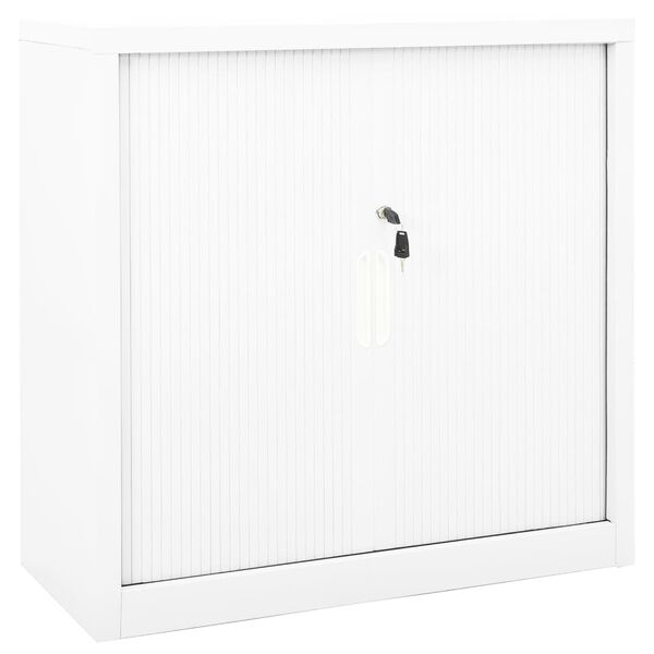 vidaXL Ντουλάπι με Συρόμενη Πόρτα Λευκό 90 x 40 x 90 εκ. Ατσάλινο