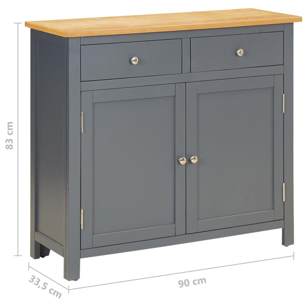 vidaXL Ντουλάπι / Ψηλός Μπουφές 90 x 33,5 x 83 εκ. Μασίφ Ξύλο Δρυός