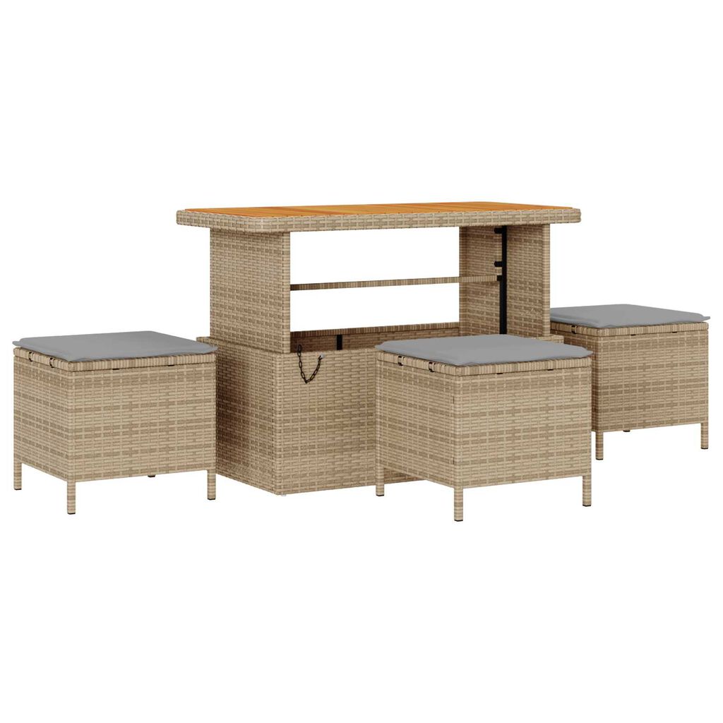 vidaXL Σετ Καναπέ Κήπου 10 pcs Μπεζ 289 x 124 x 85 εκ Ρατάν