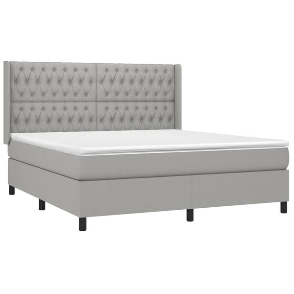 vidaXL &Kappa;&rho;&epsilon;&beta;ά&tau;&iota; Boxspring &mu;&epsilon; &Sigma;&tau;&rho;ώ&mu;&alpha; & LED &Alpha;&nu;.&Gamma;&kappa;&rho;&iota; 180x200&epsilon;&kappa;. &Upsilon;&phi;&alpha;&sigma;&mu;ά&tau;&iota;&nu;&omicron;