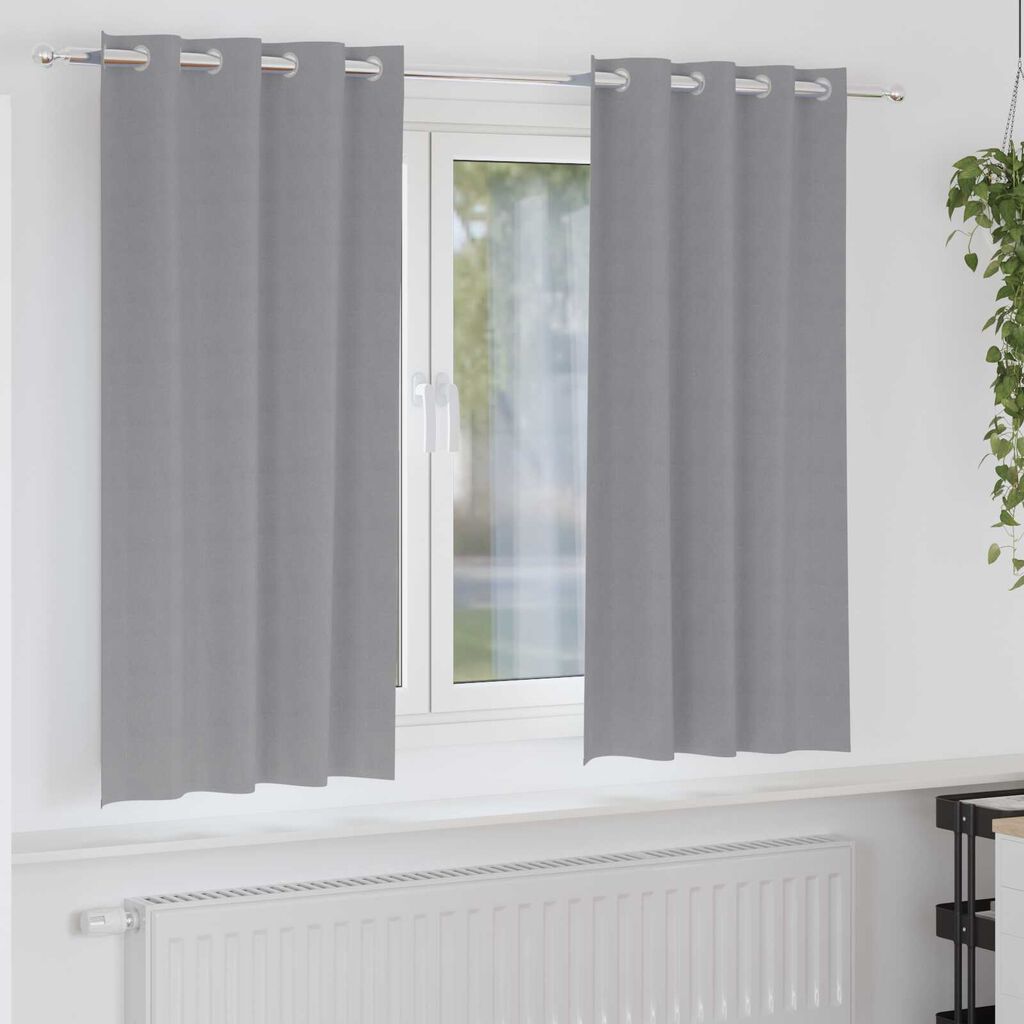 vidaXL Κουρτίνες 2 pcs Ανοιχτό γκρι 175 x 140 εκ. Πολυεστέρας