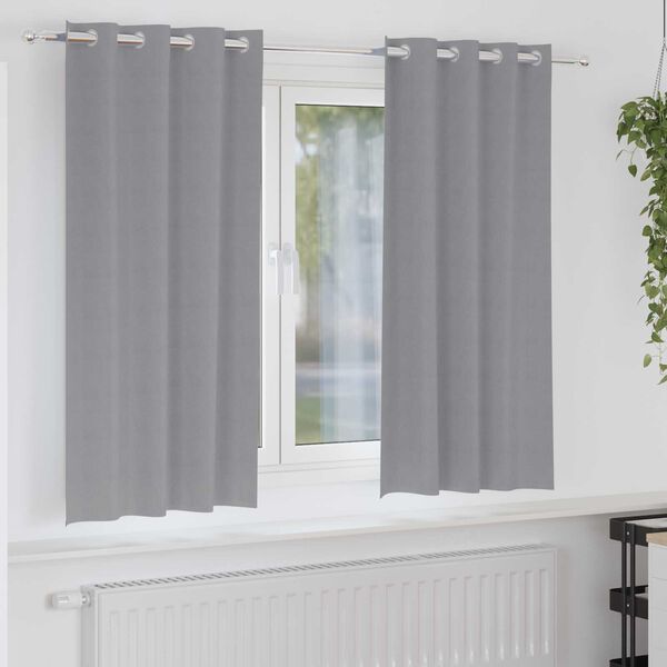 vidaXL Κουρτίνες 2 pcs Ανοιχτό γκρι 175 x 140 εκ. Πολυεστέρας