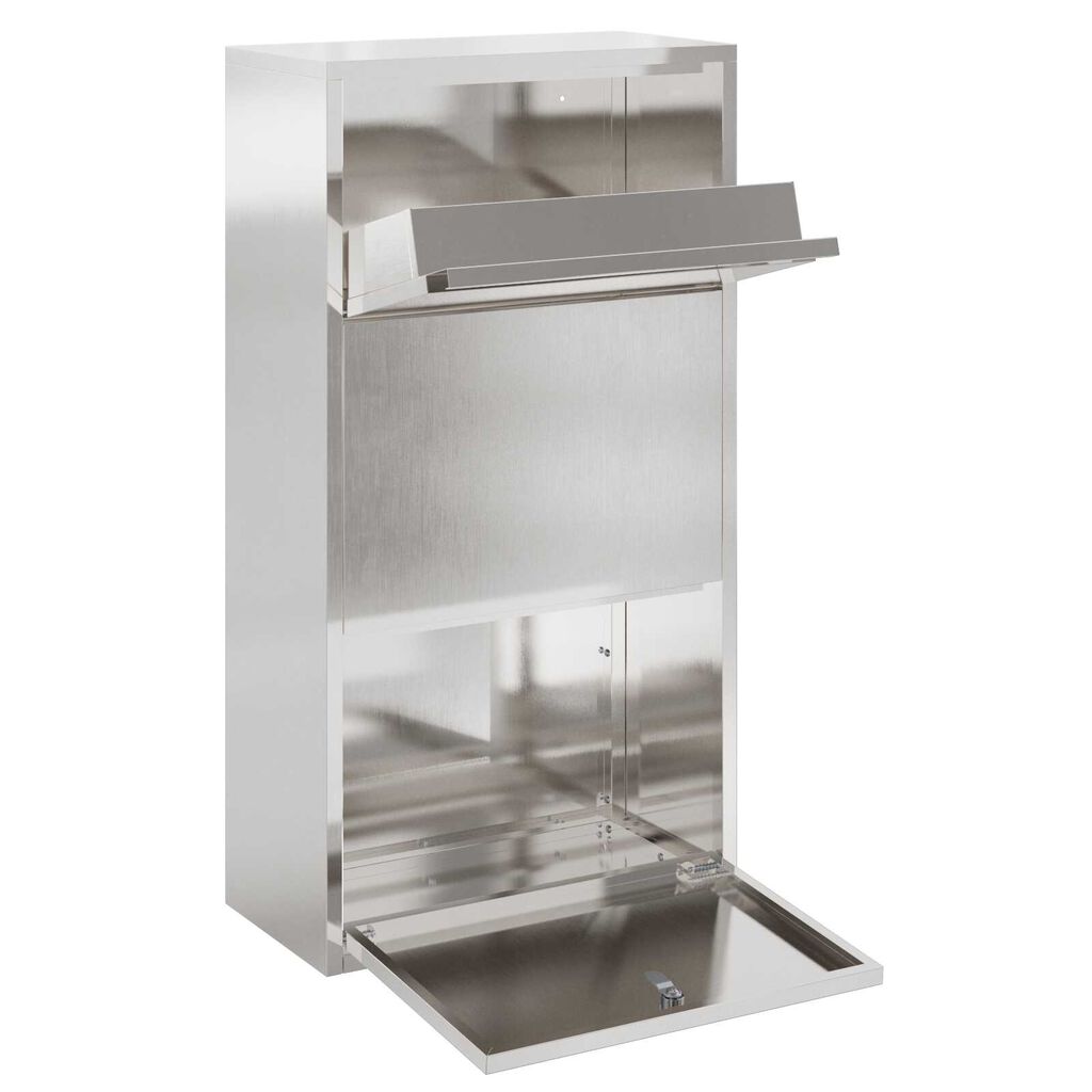 vidaXL Κουτί Ρίψης Πακέτων 44x22x82 cm Ανοξείδωτο Ατσάλι