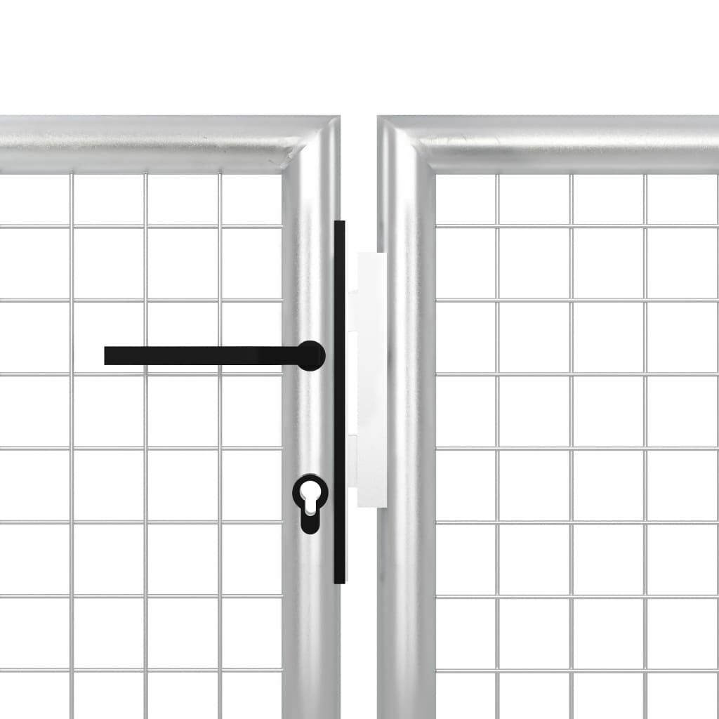 vidaXL Πόρτα Περίφραξης Κήπου Ασημί 500 x 125 εκ. Ατσάλινη