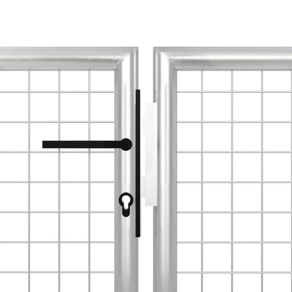 vidaXL Πόρτα Περίφραξης Κήπου Ασημί 500 x 125 εκ. Ατσάλινη