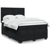vidaXL Κρεβάτι Boxspring με Στρώμα Μαύρο 140x190 εκ. Βελούδινο