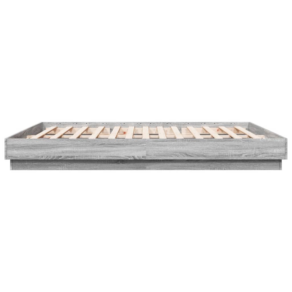 vidaXL Πλαίσιο Κρεβατιού με LED Γκρι sonoma 200 x 200 εκ.