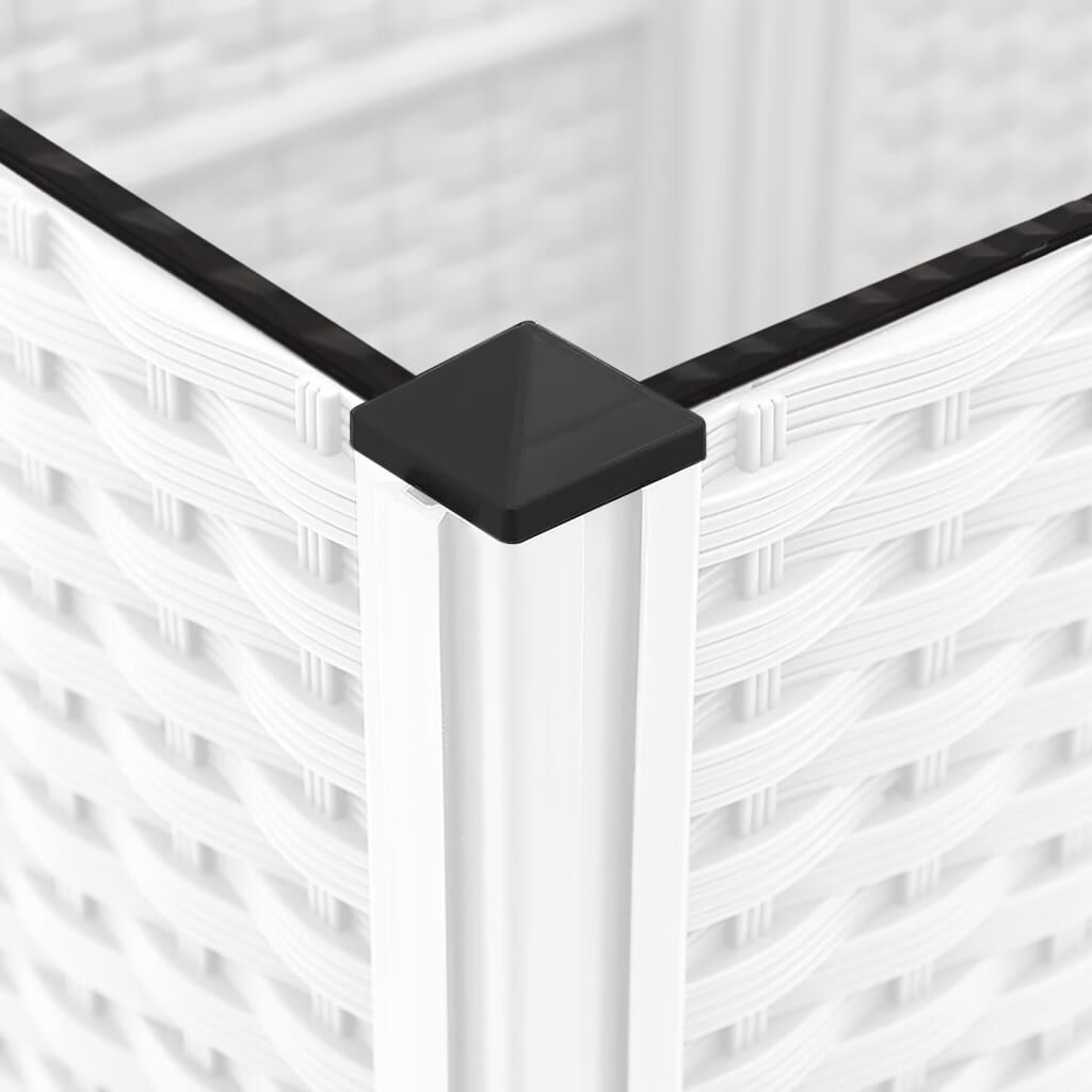 vidaXL Ζαρντινιέρα Κήπου με Καφασωτό Λευκή 40x40x136εκ. Πολυπροπυλένιο