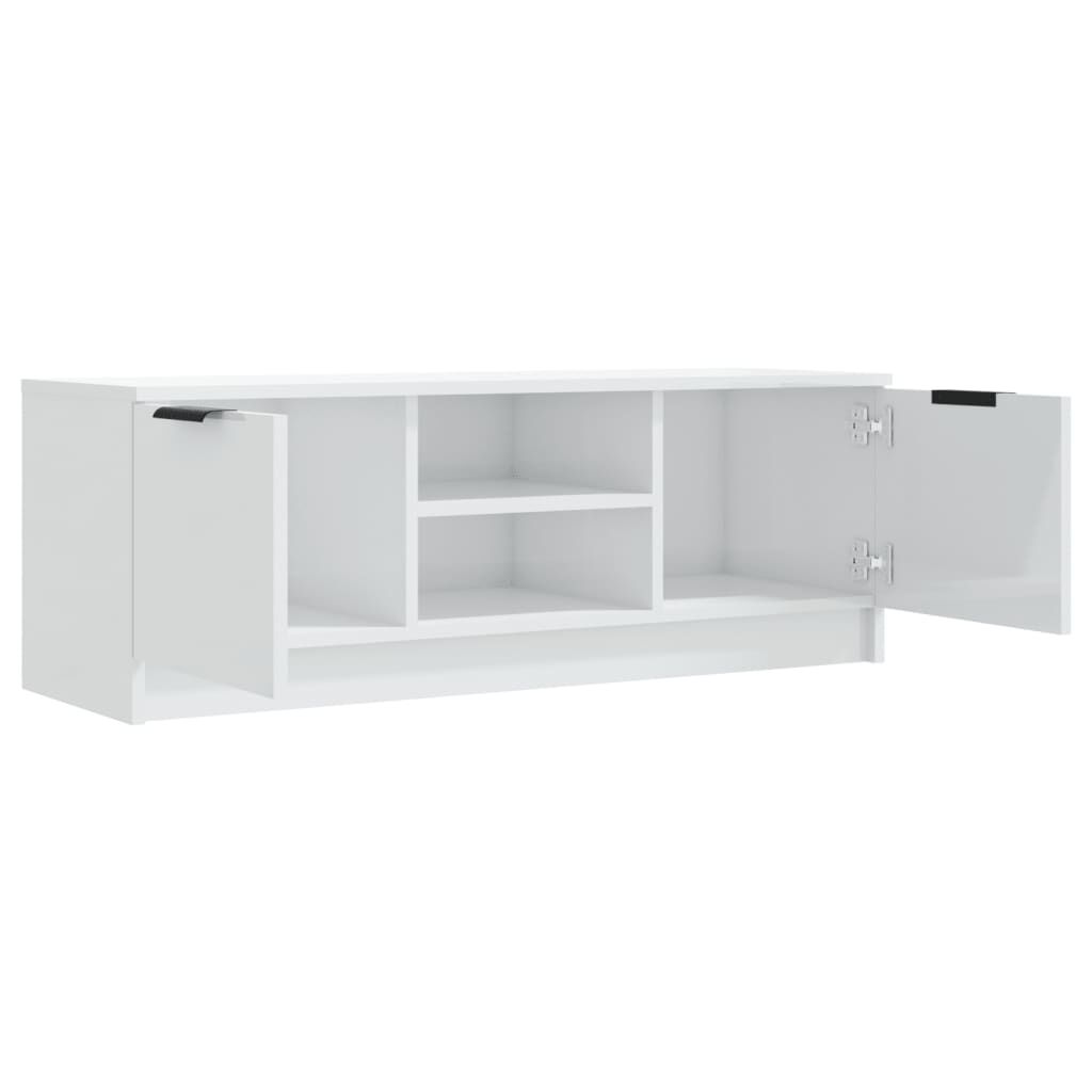 vidaXL Έπιπλο Τηλεόρασης Γυαλ. Λευκό 102x35x36,5 εκ Επεξεργασμένο Ξύλο