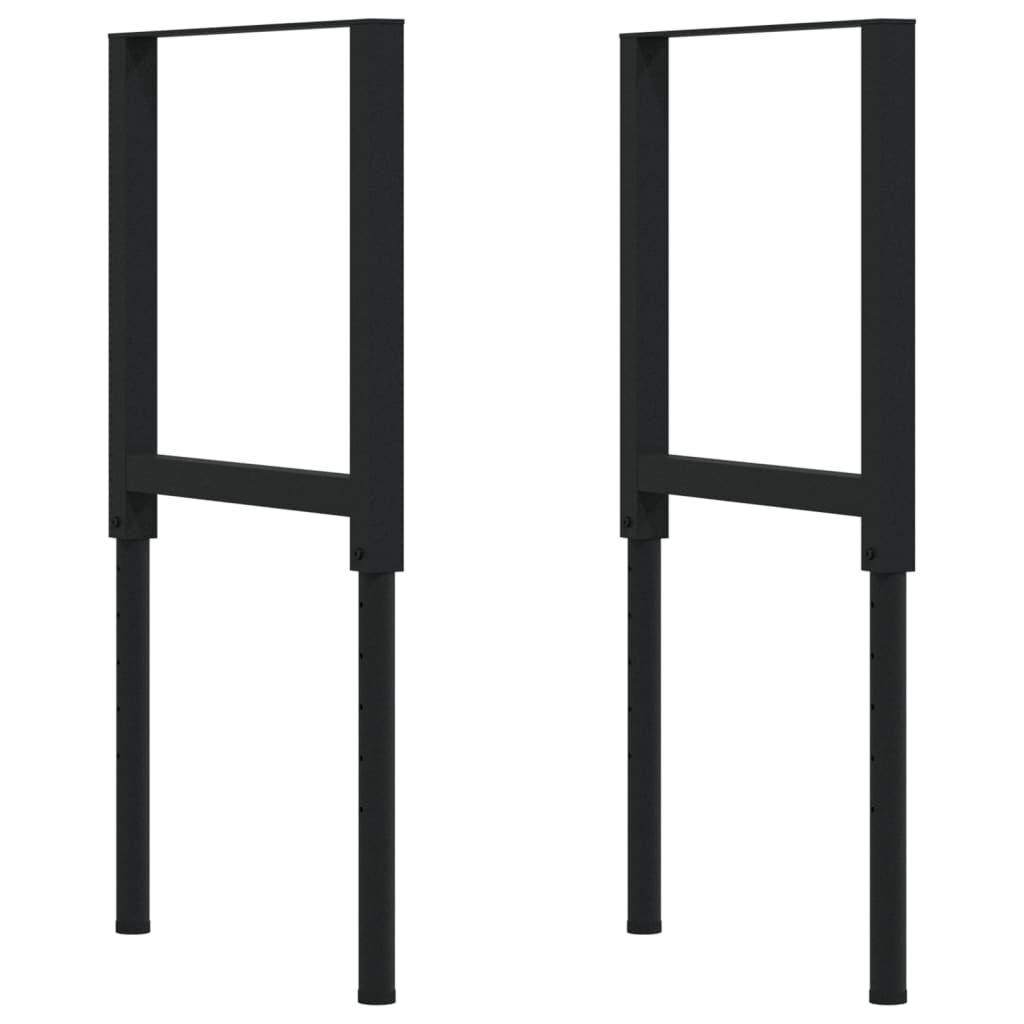 vidaXL Πάγκος Εργασίας Ορθογώνιος 100x60x(71,5-98) εκ Μασίφ Ξύλο Δρυός