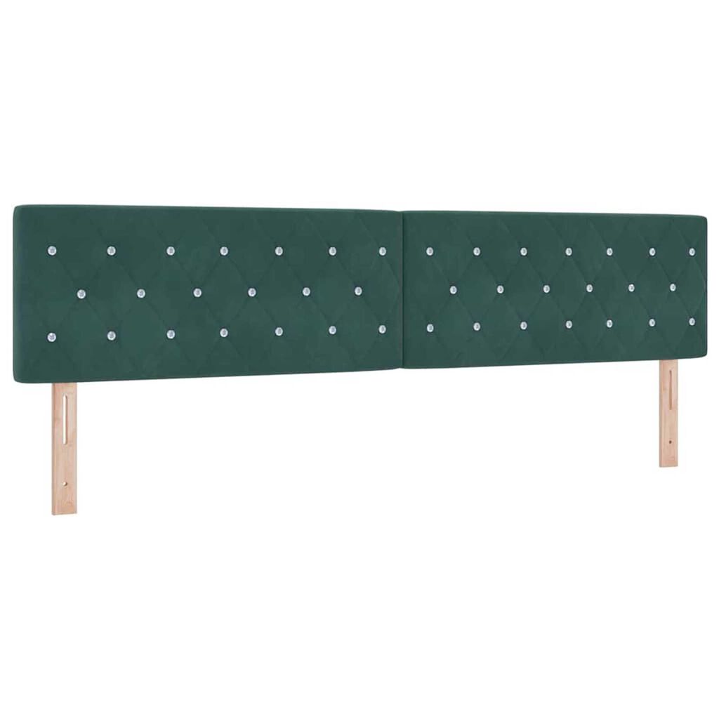 vidaXL Κρεβάτι με ελατήρια Σκούρο πράσινο 200 x 200 cm Βελούδο