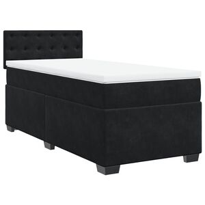 vidaXL Κρεβάτι Boxspring με Στρώμα Μαύρο 90x200 εκ. Βελούδινο