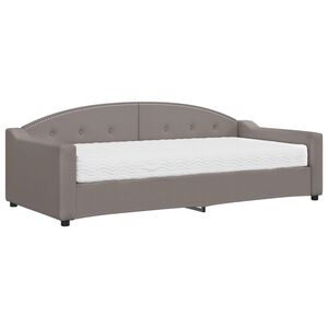 vidaXL Καναπές Κρεβάτι με Στρώμα Taupe 90 x 200 εκ. Υφασμάτινο