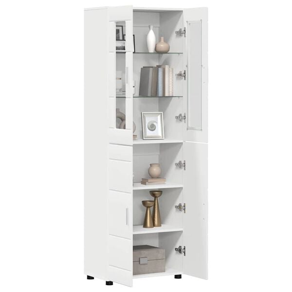 vidaXL Highboard FLORIN &Lambda;&epsilon;&upsilon;&kappa;ό 60 x 35 x 182 &epsilon;&kappa;. &Epsilon;&pi;&epsilon;&xi;&epsilon;&rho;&gamma;&alpha;&sigma;&mu;έ&nu;&omicron; &xi;ύ&lambda;&omicron;
