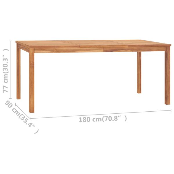 vidaXL Τραπεζαρία Κήπου 180 x 90 x 77 εκ. από Μασίφ Ξύλο Teak