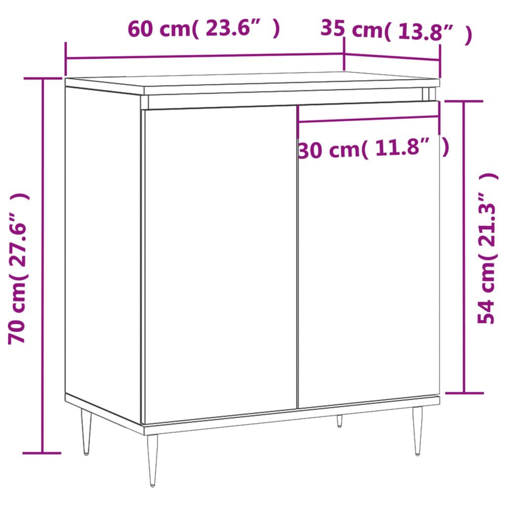 vidaXL Ντουλάπι Καπνιστή Δρυς 60x35x70 εκ. από Επεξεργασμένο Ξύλο