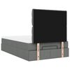 vidaXL Οθωμανικό κρεβάτι με στρώμα & LEDs Σκούρο γκρι 120x200cm Ύφασμα