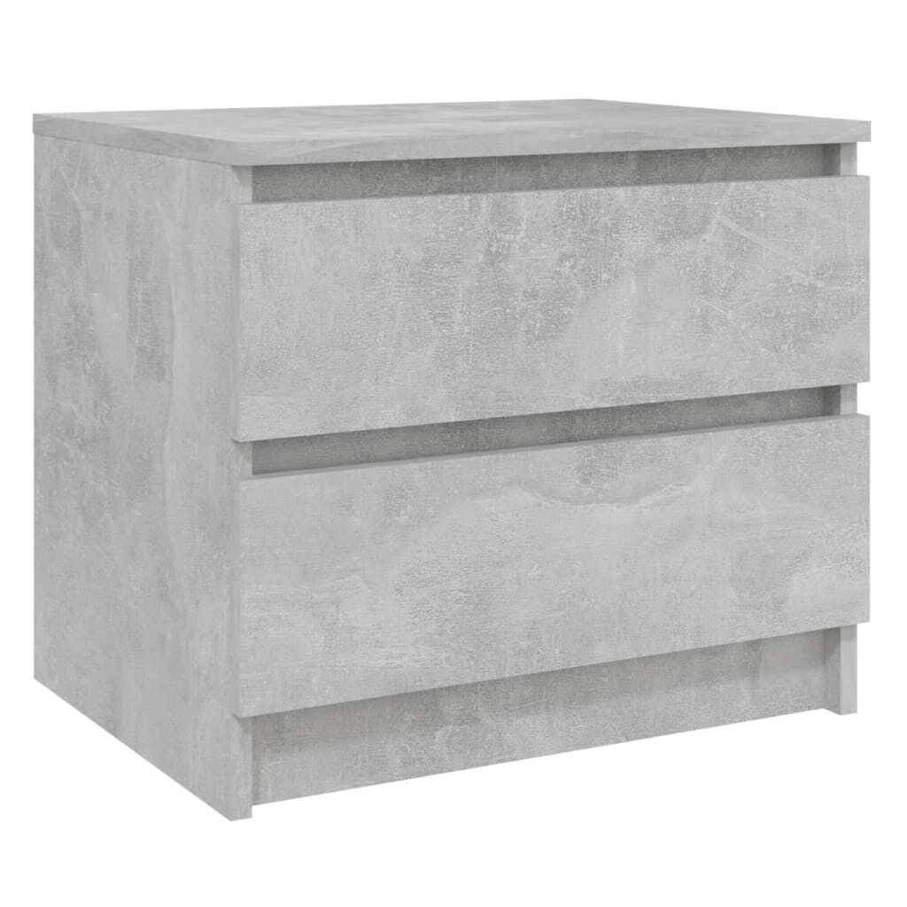 vidaXL Κομοδίνα 2 τεμ. Γκρι Σκυροδ. 50 x 39 x 43,5 εκ. από Επεξ. Ξύλο