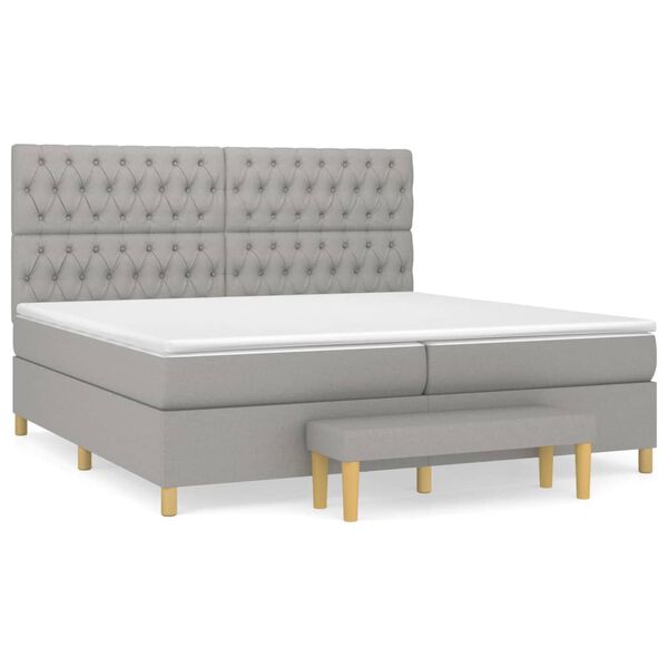 vidaXL &Kappa;&rho;&epsilon;&beta;ά&tau;&iota; Boxspring &mu;&epsilon; &Sigma;&tau;&rho;ώ&mu;&alpha; &Alpha;&nu;&omicron;&iota;&chi;&tau;ό &Gamma;&kappa;&rho;&iota; 200x200 &epsilon;&kappa;. &Upsilon;&phi;&alpha;&sigma;&mu;ά&tau;&iota;&nu;&omicron;