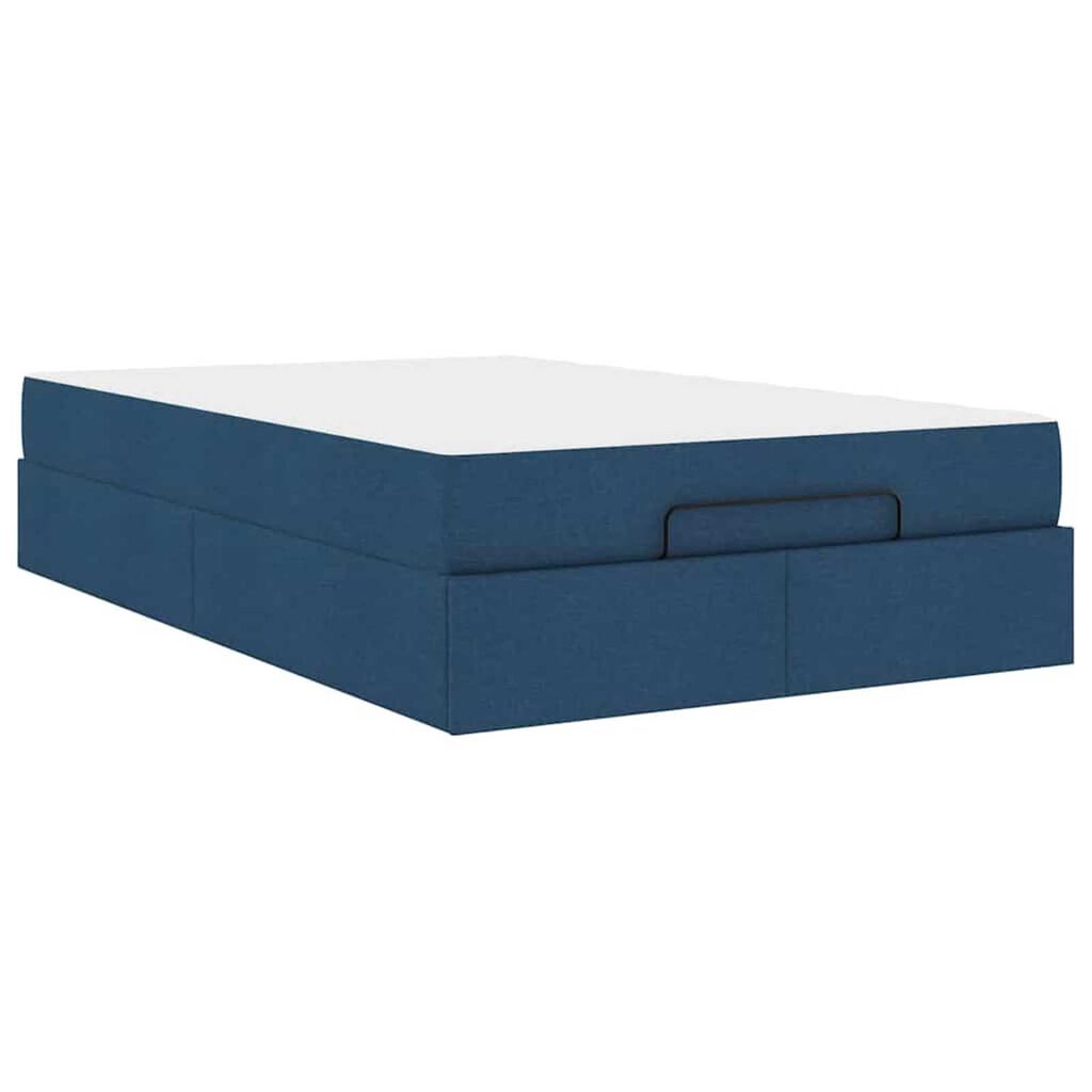 vidaXL Σκελετός Κρεβατιού με στρώμα Μπλε 120 x 200 cm ύφασμα