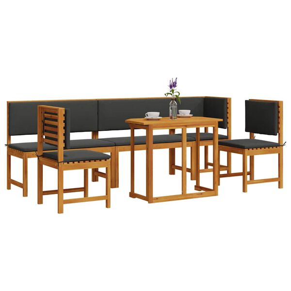 vidaXL Σετ Μπιστρό Κήπου 6 pcs Καφέ Μασίφ ξύλο ακακίας