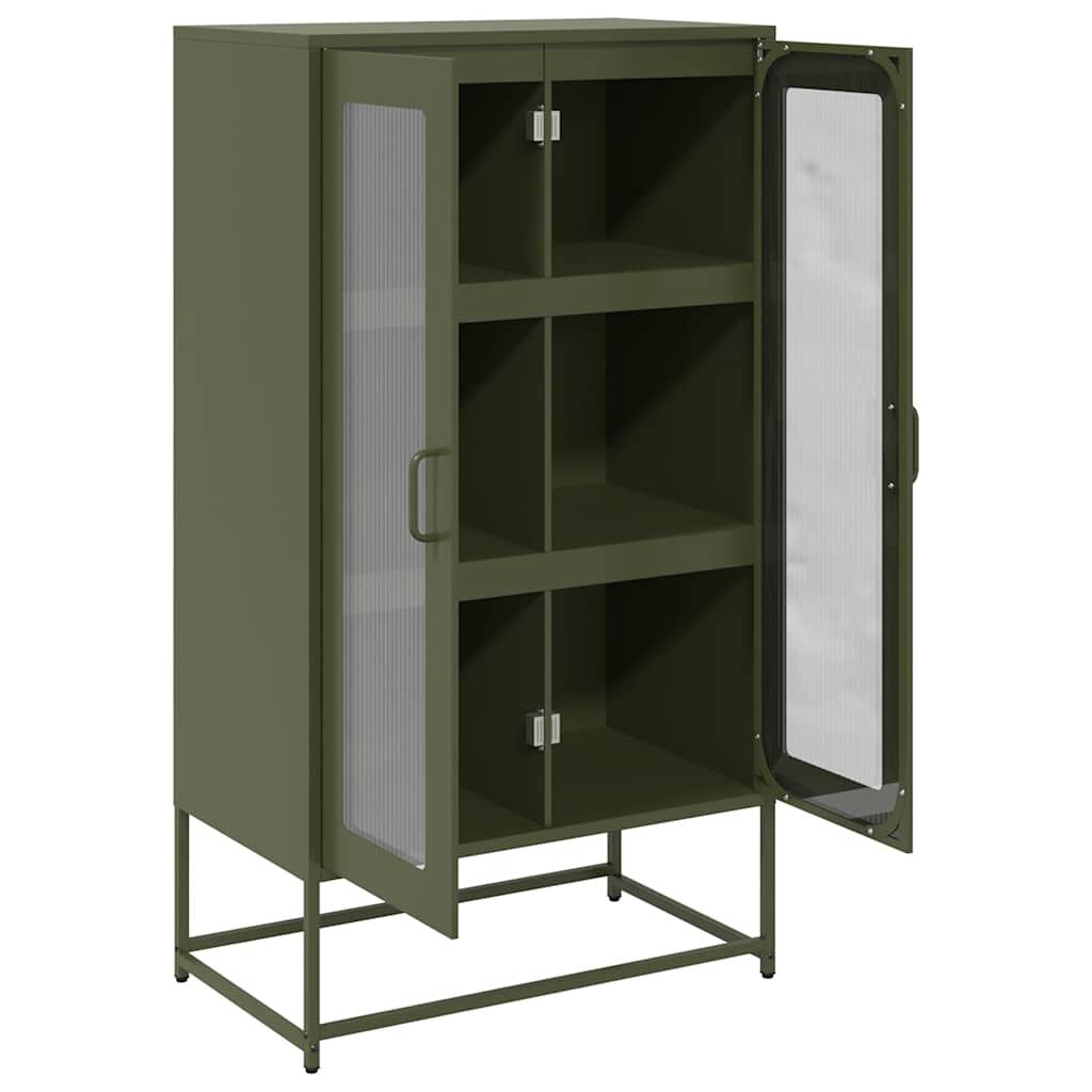 vidaXL Highboard Ελαιοπράσινο 68x39x123 cm Ατσάλι