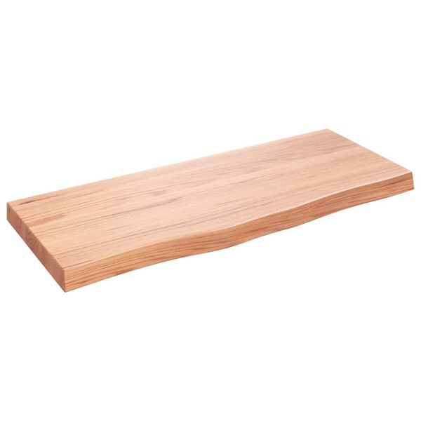 vidaXL Ράφι Τοίχου Ανοιχτό Καφέ 100x40x(2-6)εκ. Επεξ. Μασίφ Ξύλο Δρυός